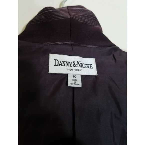 DANNY & NICOLE NEW YORK SIZE 10 WOMENS BLAZER PURPLE PINSTRIPE POLYESTER S289 - Picture 6 of 7
